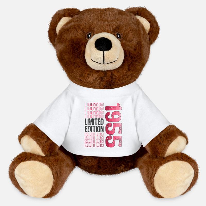 Edition limitée depuis 1955 Anniversaire Millésime 1955 - Nounours RecycelBär® marron - blanc