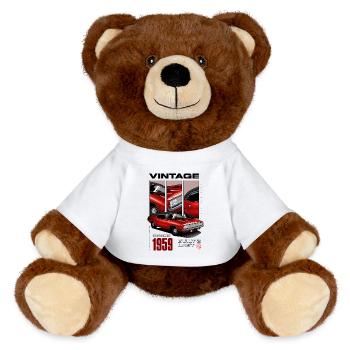 I'm Not Old I'm Vintage Classic Car Born In 1959 - MiniFeet® RecycelBär® Teddy Bear Brown - white - Front