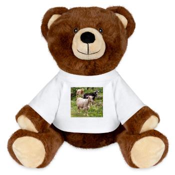 Chèvre de montagne dans le parc national Parc de l’île de Kos - Nounours RecycelBär® marron - blanc - Devant