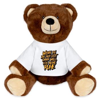 Will meine Ruhe haben lasst mich in Ruhe - MiniFeet® RecycelBär® Braun - Weiß - Vorne