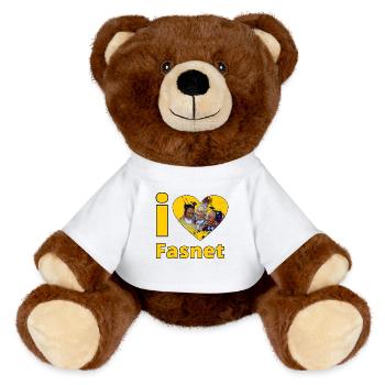 i love Fasnet 2 - MiniFeet® RecycelBär® Braun - Weiß - Vorne