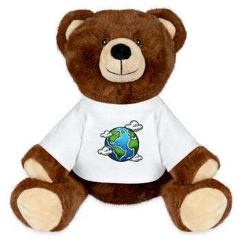 erde - MiniFeet® RecycelBär® Braun - Weiß - Vorne