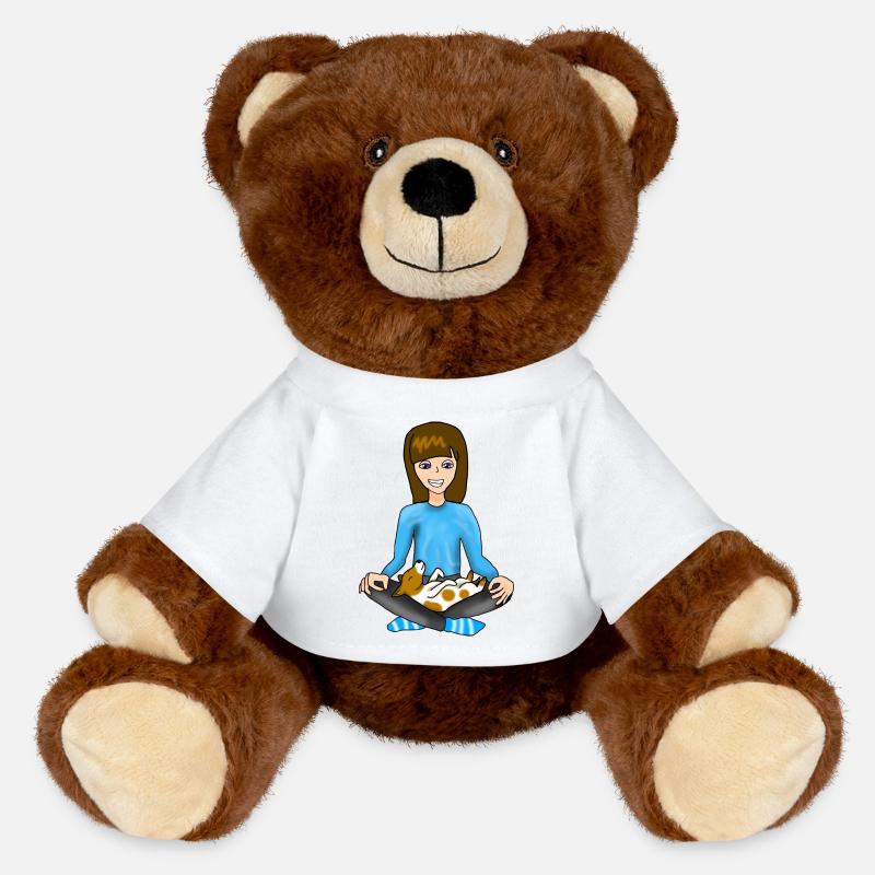 Méditer avec un chien - Nounours RecycelBär® marron - blanc