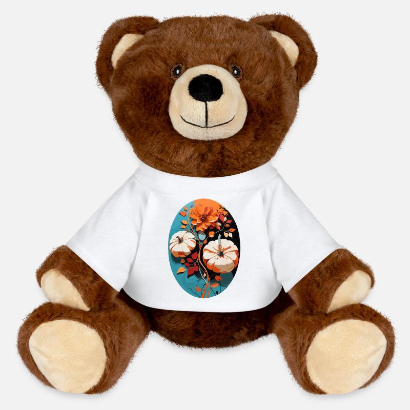 Kurpitsa kukilla - MiniFeet® RecycelBär® ruskea - valkoinen