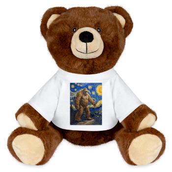 bigfoot, big foot, van gogh, sternenacht - MiniFeet® RecycelBär® Braun - Weiß - Vorne