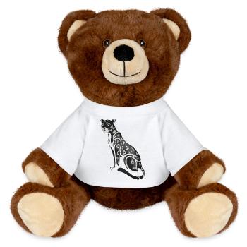 Majestätischer Dschungel-Panther Kunst für - MiniFeet® RecycelBär® Braun - Weiß - Vorne