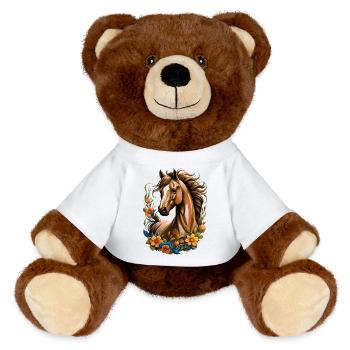 Pony - MiniFeet® RecycelBär® Teddy Bear Brown - white - Front