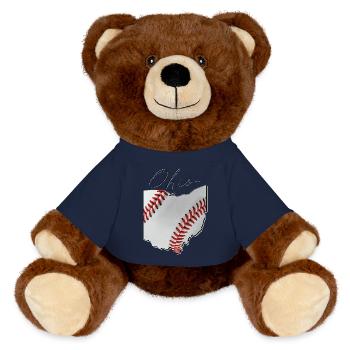 Ohio (United States) | real baseball | Map Script - MiniFeet® RecycelBär® Teddy Bear Brown - french navy - Front