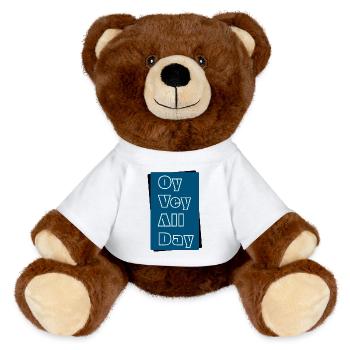 Oy Vey toute la journée - Nounours RecycelBär® marron - blanc - Devant