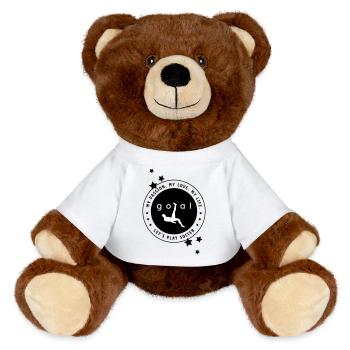Passion pour le football - Nounours RecycelBär® marron - blanc - Devant