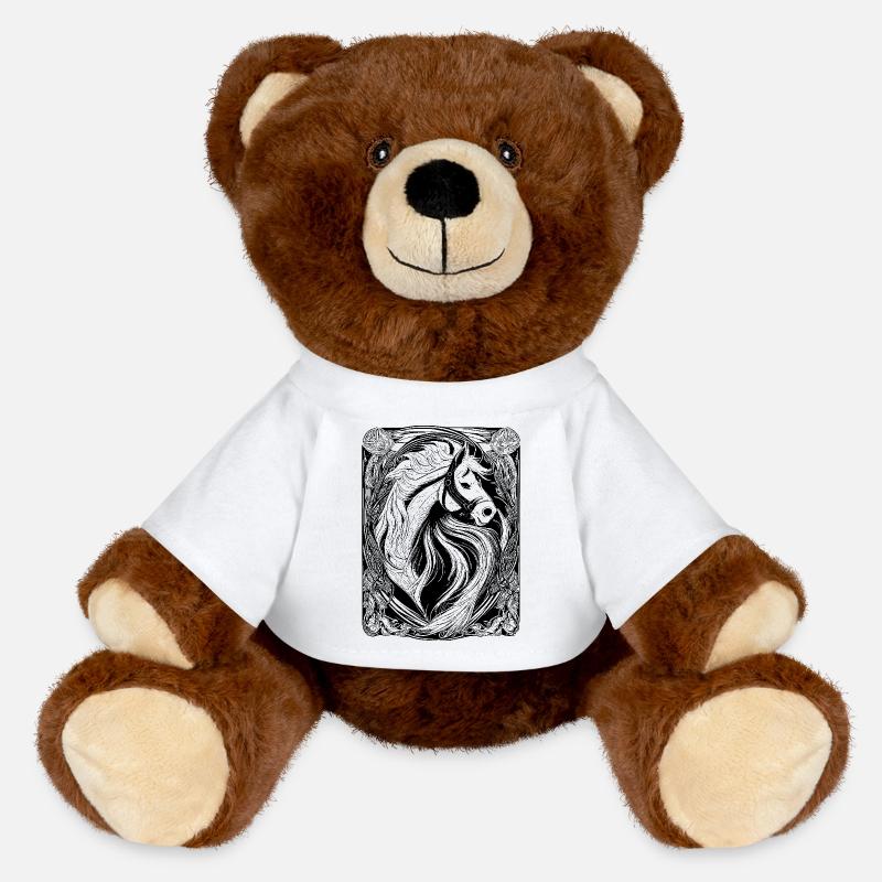 Cheval - Nounours RecycelBär® marron - blanc