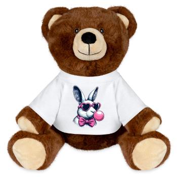 SSW31 Bunny mit Kaugummi - MiniFeet® RecycelBär® Braun - Weiß - Vorne