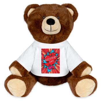 Valentines Day - MiniFeet® RecycelBär® Teddy Bear Brown - white - Front