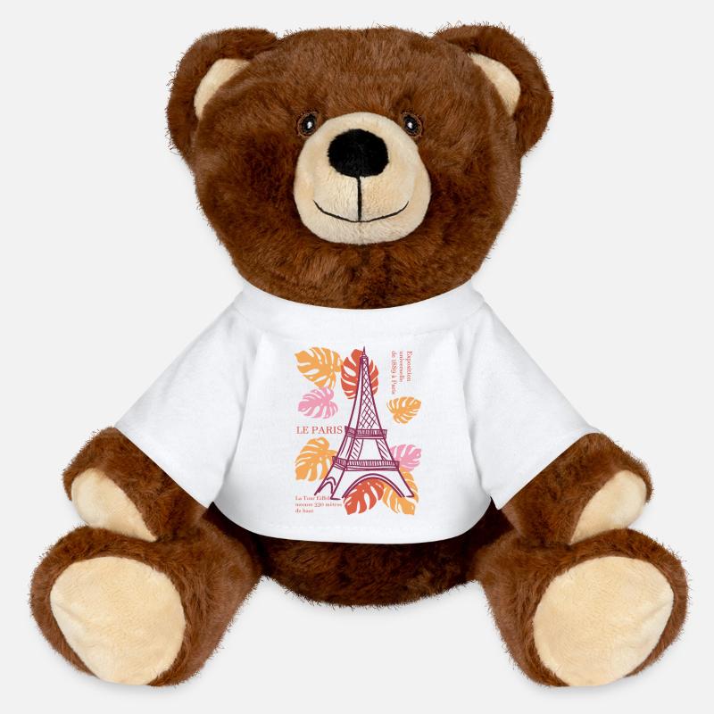 Tour Eiffel - MiniFeet® RecycelBär® Teddy Bear Brown - white