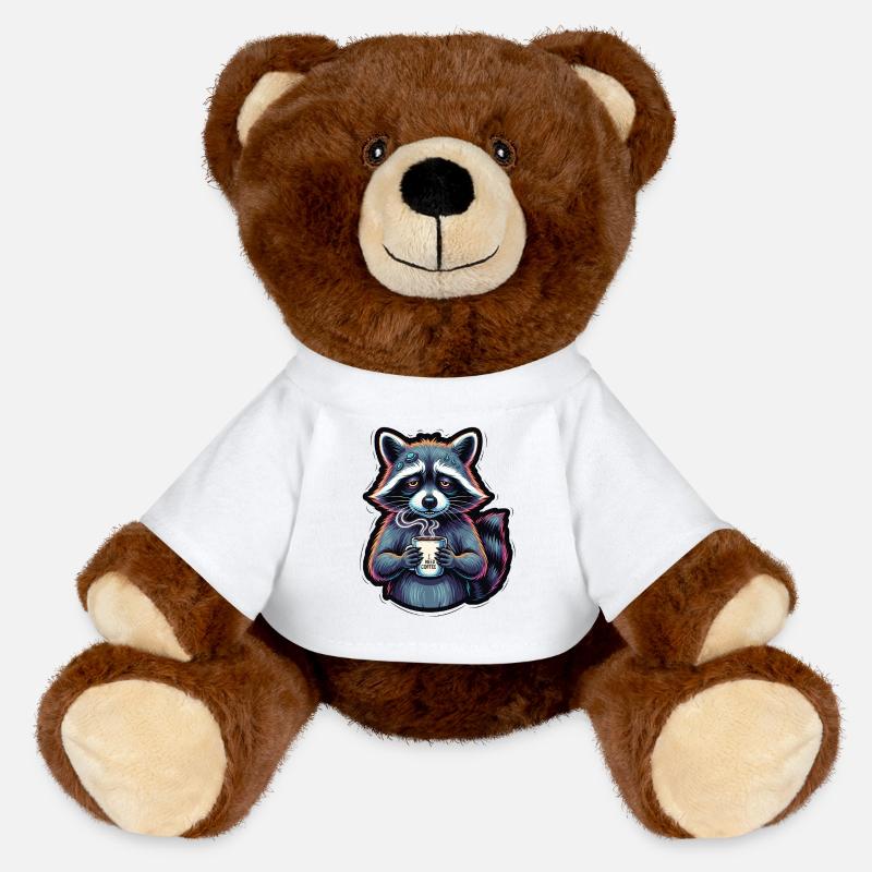 Raton laveur : Mon urgence café - Nounours RecycelBär® marron - blanc