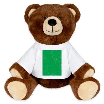 Green gradient with monochromatic look - MiniFeet® RecycelBär® Teddy Bear Brown - white - Front