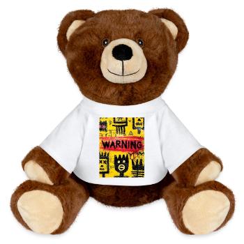 Avertissement graffiti urbain visuel - Nounours RecycelBär® marron - blanc - Devant