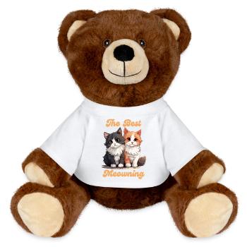 Matin chat à fourrure bébé animal de compagnie conception - Nounours RecycelBär® marron - blanc - Devant