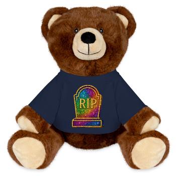 Galaktische RIP Grabstein Glitter - MiniFeet® RecycelBär® Braun - French Navy - Vorne