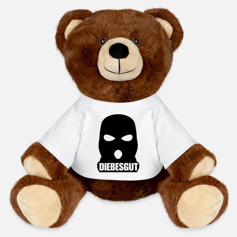 DIEBESGUT_LOGO - MiniFeet® RecycelBär® Teddy Bear Brown - white