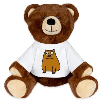 Ugly Capybara - MiniFeet® RecycelBär® Teddy Bear Brown - white - Front