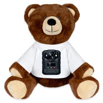 Robuste Action Cam-Illustration - MiniFeet® RecycelBär® Braun - Weiß - Vorne