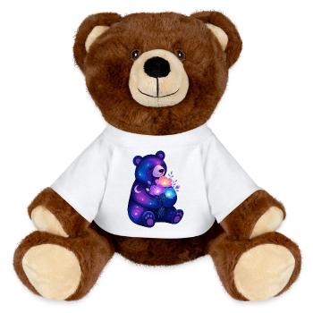 L’Ours Galactique Ami aux Fleurs - Nounours RecycelBär® marron - blanc - Devant