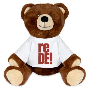 reDE Spruch Gaming Streamer Zitat Typografie - Nounours RecycelBär® marron - blanc - Devant