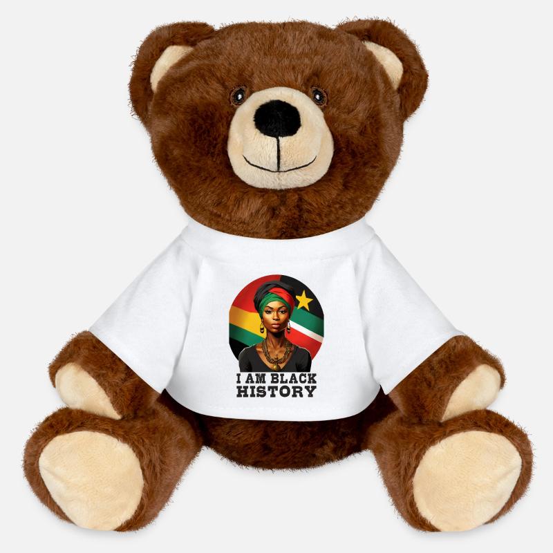 I am Black History - MiniFeet® RecycelBär® Teddy Bear Brown - white