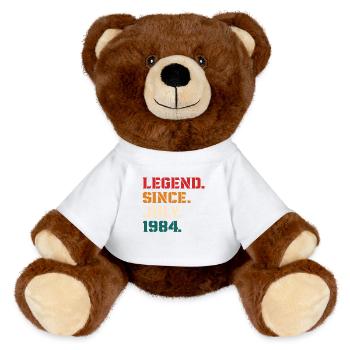 Legende seit Juli 1984 - MiniFeet® RecycelBär® Braun - Weiß - Vorne