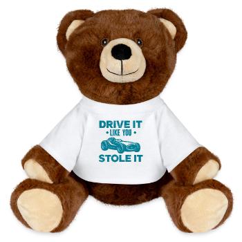 Vintage Car Veteran Classic Car Freedom United States - MiniFeet® RecycelBär® Teddy Bear Brown - white - Front