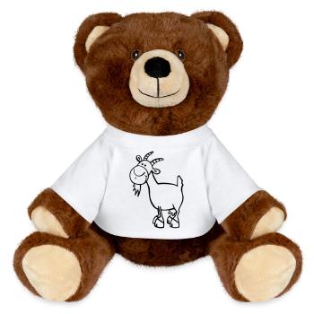 Fröhliche Ziege - MiniFeet® RecycelBär® Braun - Weiß - Vorne