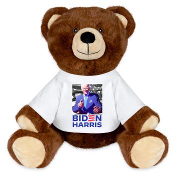 Joe Biden 2024 - MiniFeet® RecycelBär® Teddy Bear Brown - white - Front