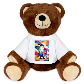 Regenbogen-Origami-Pinguin - MiniFeet® RecycelBär® Braun - Weiß - Vorne