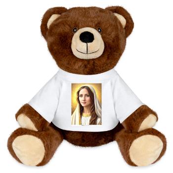 Mère Marie dessinée par Juan Carlos Garcia - Nounours RecycelBär® marron - blanc - Devant