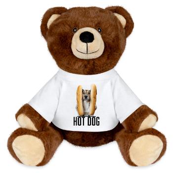 Hot dog - MiniFeet® RecycelBär® Teddy Bear Brown - white - Front