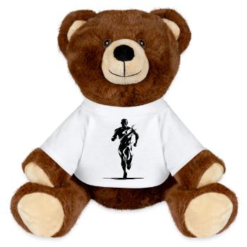 Jogger Zeichnung - MiniFeet® RecycelBär® Braun - Weiß - Vorne