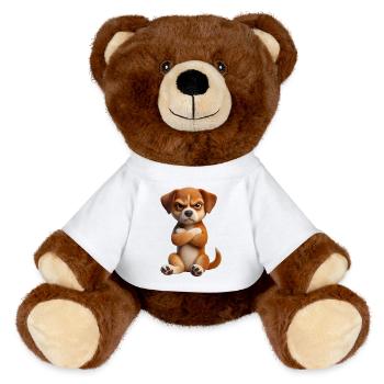 Dog grim 1 - MiniFeet® RecycelBär® Teddy Bear Brown - white - Front