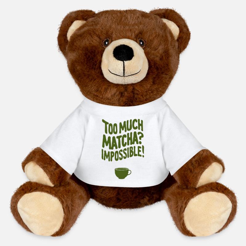 Too Much Matcha? Impossible - MiniFeet® RecycelBär® Teddy Bear Brown - white