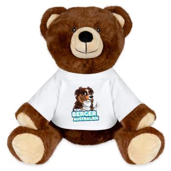 TEAM Australian Shepherd - Rot Trikolore - MiniFeet® RecycelBär® Braun - Weiß - Vorne