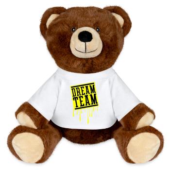 Dream Team - MiniFeet® RecycelBär® Braun - Weiß - Vorne