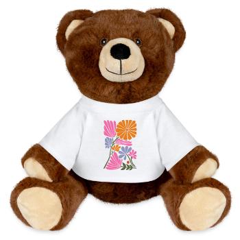 Flower garden - MiniFeet® RecycelBär® Braun - Weiß - Vorne