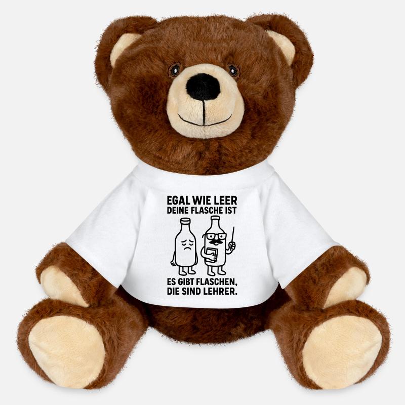 Blague sur le professeur vide de bouteille - Nounours RecycelBär® marron - blanc