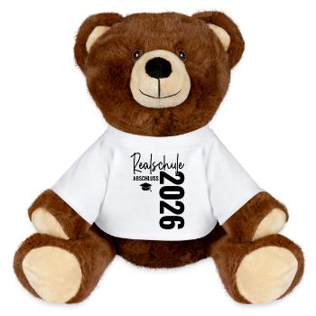 Realschulabschluss 2026 Realschule Abschluss  - MiniFeet® RecycelBär® Braun - Weiß - Vorne