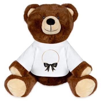 Circle Bow Black Gold - MiniFeet® RecycelBär® Teddy Bear Brown - white - Front