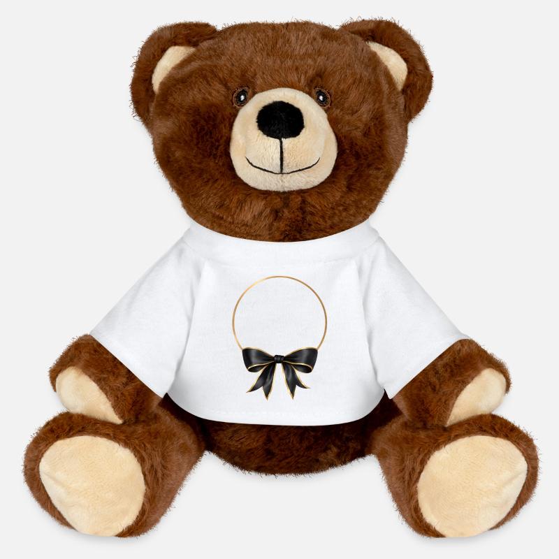 Kreis Schleife Schwarz Gold - MiniFeet® RecycelBär® Braun - Weiß