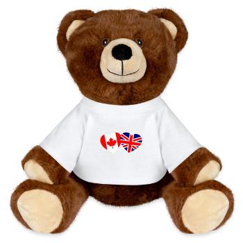 British-Canadian Love - MiniFeet® RecycelBär® Teddy Bear Brown - white - Front