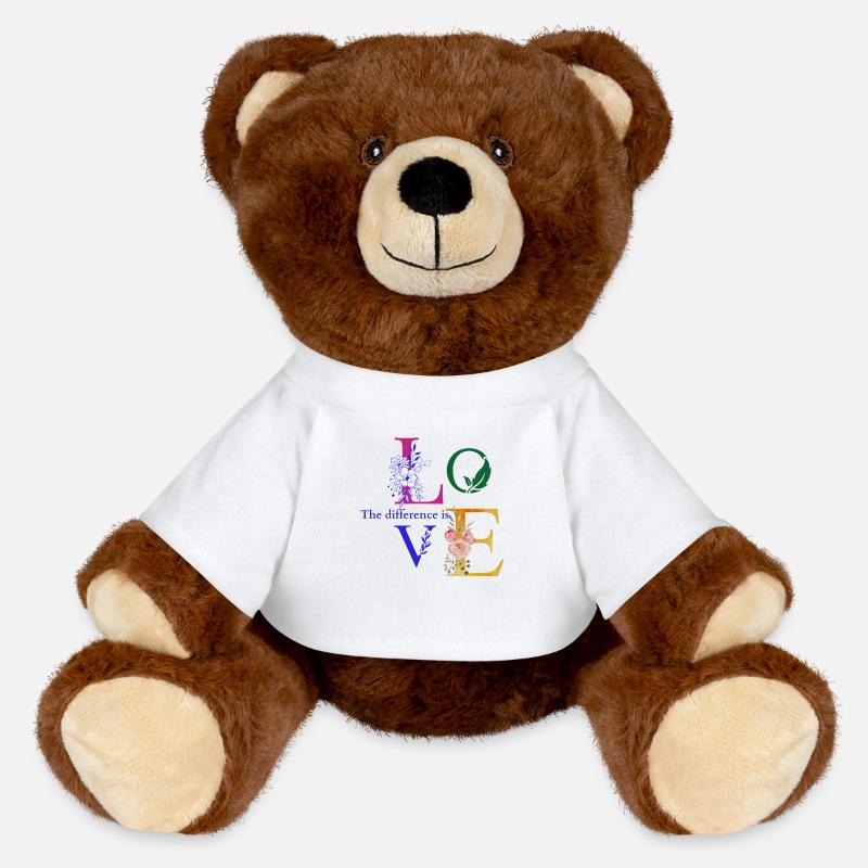 La différence, c’est l’amour - Nounours RecycelBär® marron - blanc