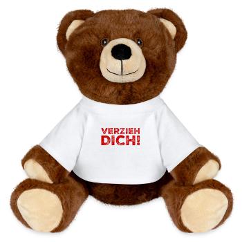 hau ab - MiniFeet® RecycelBär® Braun - Weiß - Vorne