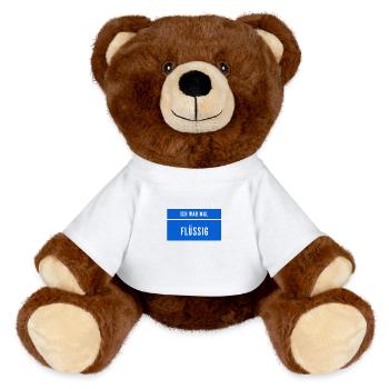 flüssig war gestern - MiniFeet® RecycelBär® Braun - Weiß - Vorne